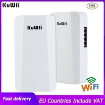 핸드폰 공유기 포켓와이파이 MINI wifi 3G 4G Usim kuwfi 야외 라우터 300mbps 무선 브리지 야외 p2p 1km 무선 리피터 cpe with 24v poe, 둘