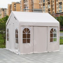 농막 몽골 텐트 막사 창고형 천막 차고지 가제보 간이, 베이지2x2+루프천+사이드천