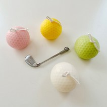 골프공캔들 골프공초&골프채키링세트 머리올리기선물, 화이트, 잉글리쉬페어&프리지아, 선택안함