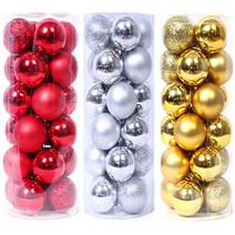 osshop 크리스마스 트리 장식볼 3cm 24p 볼 4cm 대형 세트 소품 전구 만들기 장식, 크리스마스트리 장식볼 5cm 실버