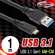 YLI063252NMC 블랙 CA310 CM AM NETmate USB3.1 케이블 1m Gen1, 단일상품(DLI2530)