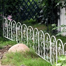 유럽식 단철 작은 울타리 철제 울타리 펜스 프레임 정원 꽃 담장 조립식 휀스 꽃밭, [화이트] 작은 펜스