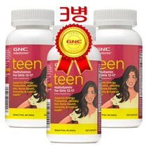GNC Teen Multivitamin For Girls 120 Caplets 여자 청소년 120정 3병