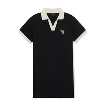 여성 오픈카라 배색 컴포터블핏 카라 원피스 NY Black