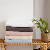 엘르자인 여름 홑이불 모달와플 얇은이불 베이지 XS
