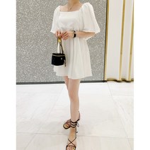 데일리 오프숄더 셔링 미니 원피스