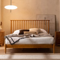 [그린우드하우스] 엔틱 고무나무 원목 오픈형 호텔 침대 프레임 (SS/Q), 라티