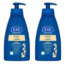 E45 리치 24시간 모이스처라이징 크림 400ml 2팩 E45 Rich 24HR Moisturising Cream