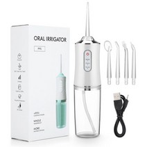 휴대용 구강 세정기 치실 물치실 치아 치간 전동칫솔 연속 린스 220ml 클리너 3 모드 4 노즐 USB 충전 IP7 방수 미백, 쓰다