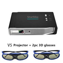 고사양 빔프로젝터 고루멘Smartldea V5 3D 프로젝터 안드로이드 9.0 Wifi 주간 proyector 네이티브 1280*80, 02 V5 2pc 3D glass_03 AU 플러그