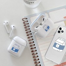 아이폰케이스 에어팟케이스 캐릭터 세트, 밀크베어, 에어팟 1/2세대