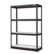 몬스터랙플러스 1200x600x1500 4단 철제 선반 수납장 조립식 앵글, 블랙