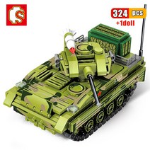 블록 퍼즐 소장용 SEMBO밀리터리 기갑 탱크 차량 모델 빌딩 WW2 육군 무기 액션 군인 피규어계몽 벽돌 선물, 02 324pcs No Box