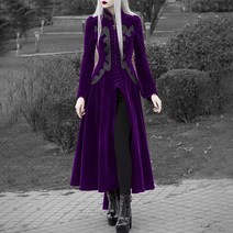 연미복 양복 대여 턱시도 정장 남자 예복 수트 쓰리피스 연주복 Steampunk-여성용 긴 소매 벨벳 연미복 재