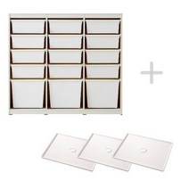 한샘 샘키즈 수납장 1305 모던 + 뚜껑3개, B형 크림화이트_하프그레이+뚜껑 3p(B)