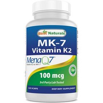 Best Naturals MK-7 Vitamin K2 100 mcg 120 Vcaps, One Color, One Size, One Color, One Size