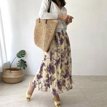 네모 여성용 라일락 스커트