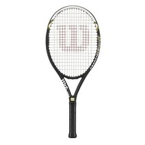 윌슨 성인 레크리에이션 테니스 라켓, Grip Size 4 - 4 1/2, Black/White/Gold