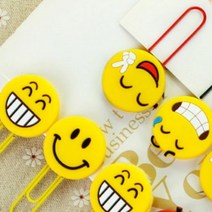 클립 북마크 책갈피 스마일 서류클립 북클립, 웃는