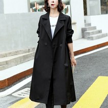 여자 빅사이즈 트렌치코트 봄가을 얇은 와이드 코트