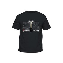 New World Graphics NCAA UGA 조지아 대학 불독 2021 내셔널 챔피언 트로피 성인 유니 반소매 티셔츠 블랙. Small