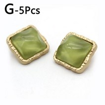 5pcs 스퀘어 라운드 금속 단추 여성 코트 바느질 의류 자 켓 스웨터 드레스 장식 액세서리, 25mm, G
