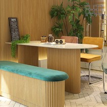 뮤즈 4인용 세라믹 반타원형 템바보드 식탁 테이블 홈바 1200 CL451, 화이트 세라믹, 핑크