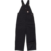 Carhartt 남아용 멜빵바지 캐비어 블랙 14, 12, Caviar Black