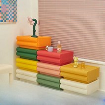 플라스틱 수납장 적재 아이방 원룸 감성 인테리어, 3단초록+흰색+초록L50.5xW40.5xH62