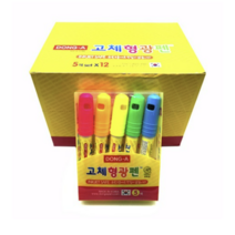 동아연필 고체형광펜 세트 원형, 5색, 24개입