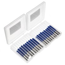 20pcs 초경 PCB 조각 비트 3.175mm CNC 라우터 비트 10/15/20/30도 밀링 커터 도구, 하나, 푸른