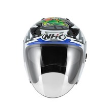 NHK R1 오픈페이스 헬멧 오토바이 헬멧, XL, 자쿱#2 화이트/오렌지