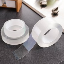 두께 2mm/1mm 나노 테이프 양면 테이프 투명 NoTrace 재사용 가능한 방수 접착 테이프 청소 가능한 홈 테이프 용품, 줄자, 2mm, 3m