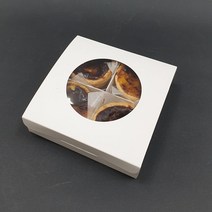 오즈패키지 에그타르트박스 미니파이 찹쌀떡 4구 창문상자-10매, 박스만(개당/500원)
