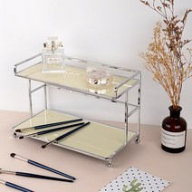 DND마켓 2단 화장품 정리대 고급형 (주)존글로벌, A타입, 아이보리