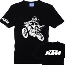 KTM 바이크 반팔 티셔츠 오토바이 면티 의류 오프로드, 4xL, 블랙 230g 오토바이 7호
