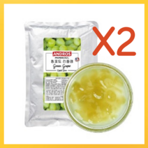 앤드로스 청포도 리플잼 1kg 대용량 잼 / 에이드 스무디 카페 음료 베이스 마카롱 크로와상 크로플 베이킹 요거트 아이스크림 토핑 잼, 2개