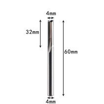 Xuhan 3.175mm 4mm 6mm 8mm 생크 2 플루트 텅스텐 카바이드 엔드 밀 CNC 라우터 비트 조각 스트레이트 슬롯 밀링 커터, 1PCS, 4X32X60