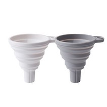 크리에이티브 실리콘 접이식 깔때기 가정용 액체 서브 미니 흰색 회색 주방 가제트, [03] 2pcs set