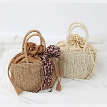 꽃무늬 원피스 어울리는 라탄 바구니 가방 비치가방 여름휴가 바캉스 여자토트백