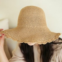라탄 밀짚 라피아 셔링 지사 버킷햇