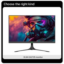 노트북보조모니터 포터블 휴대용 서브 모니터 ELSA PC 게임 및 디자인용 사무실 컴퓨터 디스플레이 2K 울트라 HD 2560x1440 90Hz 새로 고침 27 인치, 1.EA272S