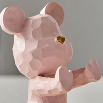 꿀템마켓 곰돌이 캐릭터 핸드폰 거치대, 푸시-핑크