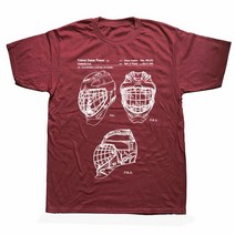 아이스하키 장비 용품 Funny Ice Hockey Goaltender Mask 특허 티셔츠 코튼 스트리트웨어 반팔 생일 선물, 06 CHESTNUT_01 XS