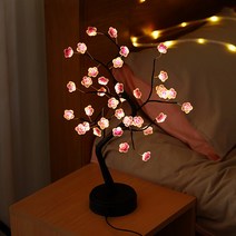 치프몰 LED 자작나무 트리 조명 50cm 10종, 매화 36구(웜화이트) 검정색 나무