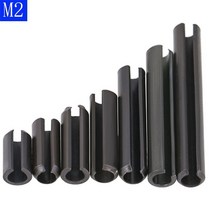 분할 핀 블랙 카본 스틸 스프링 타입 스트레이트 슬롯 맞춤 맞춤 셀락, m2x6mm-100pcs