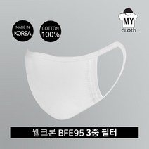 [마이크로스] 국내산 필터내장형 무지 순면마스크 성인용 개별포장 벌크10개 (블랙/화이트/성인용/주니어용), 화이트-벌크(10개) -성인용