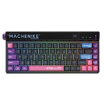 MACHENIKE KT68 스마트스크린 기계식 커스텀 키보드 메카닉 픽셀LED, Black, Kailh Box Red Switch