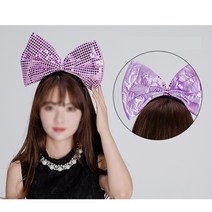 호쿠호니 왕리본머리띠 백설공주 헤어밴드 보석 스팽글 여자 비즈, 점보리본머리띠(푸치샤)