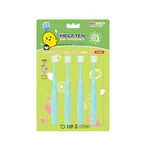 메가텐 럭스360 유아 어린이 아기 칫솔 4개입, 2단계(25~48개월) 플레인 4P, 1개, 4개, 혼합색상